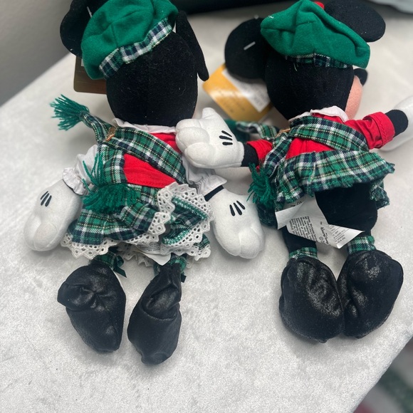 Vintage Disney Mickey and Minnie Scottish Beanie Babies NWT - Picture 2 of 2